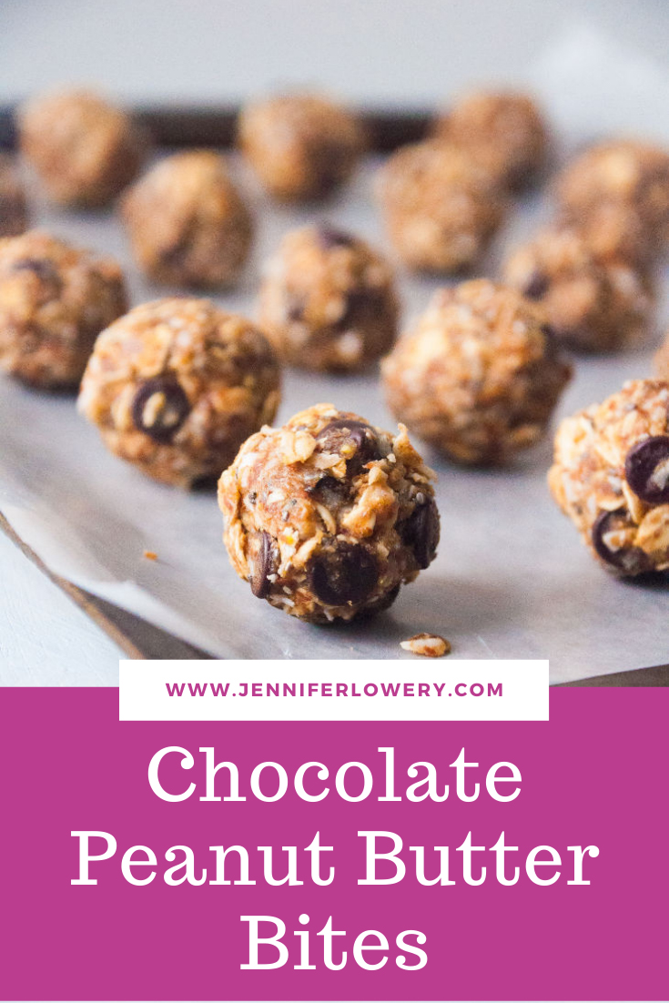 Chocolate Peanut Butter Bites Pinterest Pin