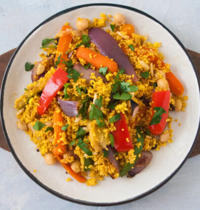 Tunisian Couscous Salad on a plate