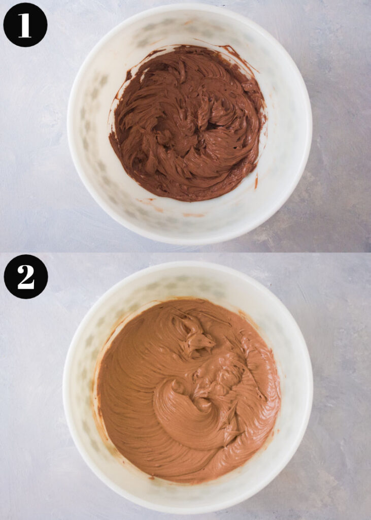 Step by step process to make the frosting